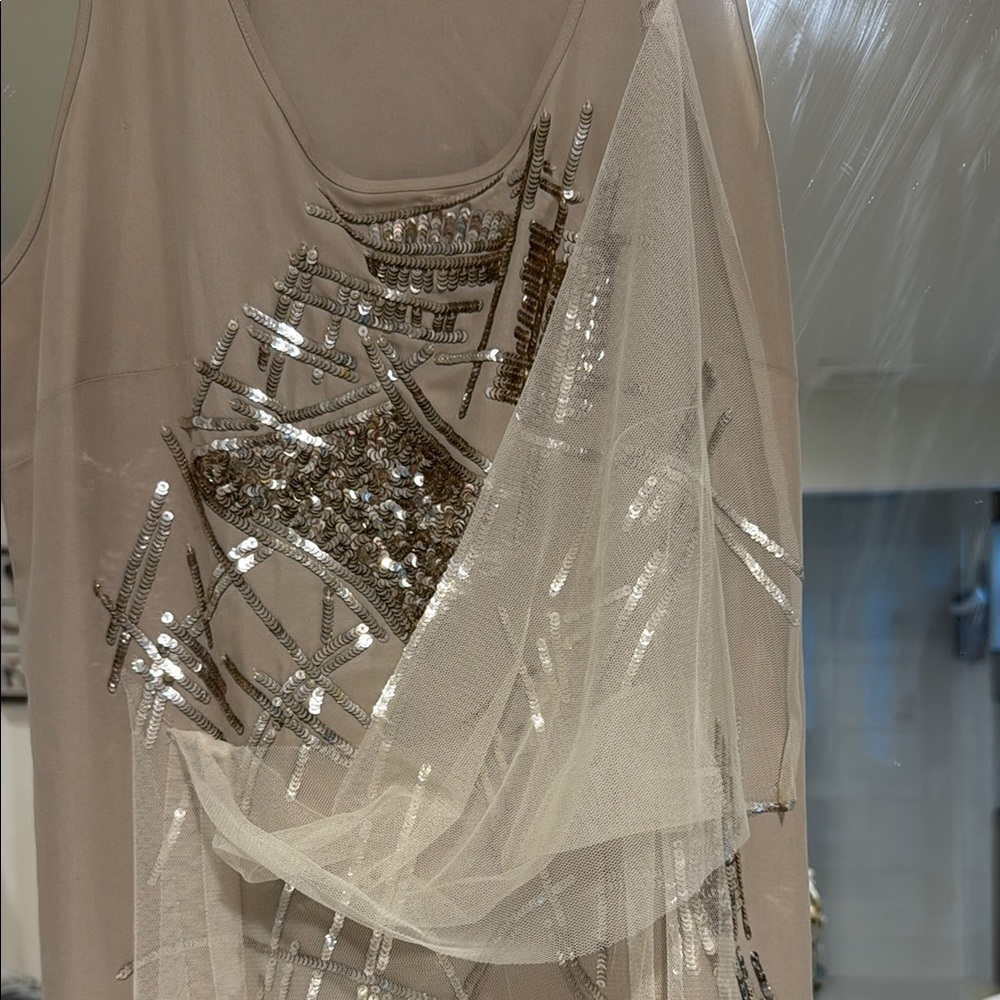 Sachin + Babi Beige Sequin Dress - Picture 4 of 7